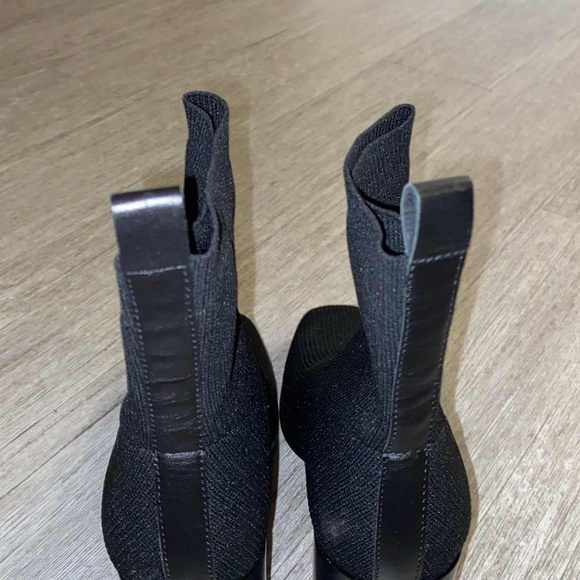 Deltan 'Brooklyn Flyknit Stretch' Block Heel Sock Boots color black w square toe - Picture 5 of 6